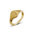 Gold And Steel Rose Engraved Signet Rings Multi Size view 5