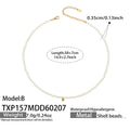 Pearl Bead Necklace Bracelet Set Gold Steel Ball Accent view 7