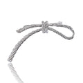 Twisted Rope Bow Brooch Metal Silver and Gold Tone Finishes view 2