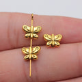 Dragonfly Small Hole Metal Beads in Gold and Silver Finishes view 4