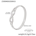 Hollow Infinity Link Bangle Stainless Steel Gold Or Steel view 7