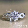 Silver Flower Cluster Ring Teardrop Shoulders Sizes 6 To 10 view 5