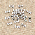 Small Bow Stainless Steel Connectors in a Silver Tone view 2