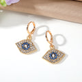 Gold Tone Crystal Evil Eye Necklace and Huggie Earring Options view 8