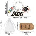 Graduation Multi Charm Keychain Pencil Cap Diploma Silver view 2