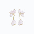 Enamel Petal Flower Drop Earrings in Five Colors Statement Jewelry view 5