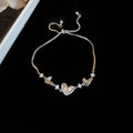 Crystal Heart Openwork Flower Drawstring Bracelets 4 Styles view 7