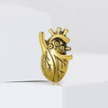 Gold-Tone Anatomical Heart Enamel Brooch Decorative Lapel Pin view 2