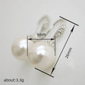Silver Faux Pearl Drop Earrings with CZ Lever Backs view 4