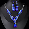 Black Silver Tone Horse Crystal Seven Designs Metal Necklace and Earring Set view 8