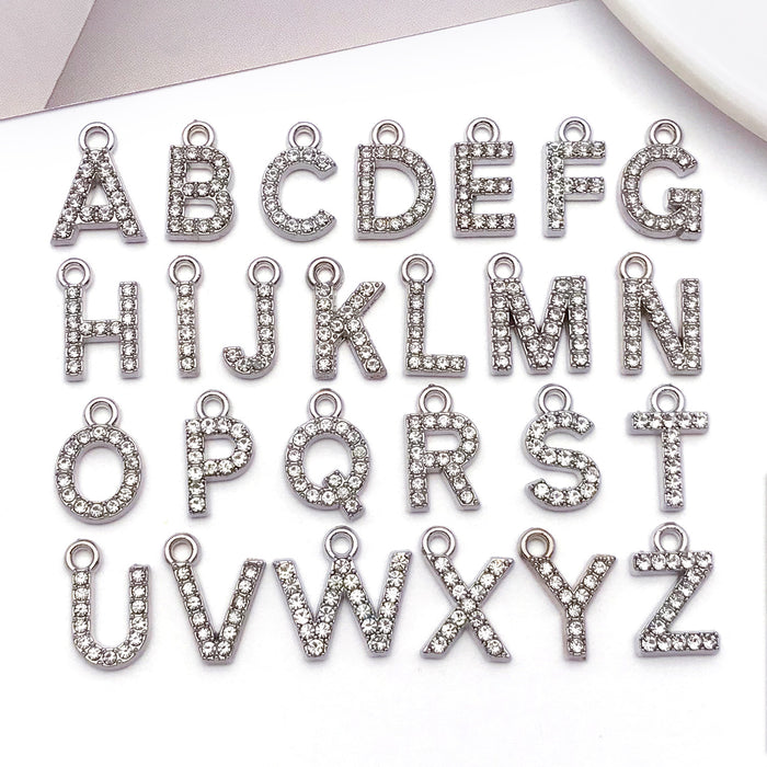 Metallic Alphabet Letter Metal Charms with 54 Listed Options