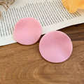 Matte Pastel Round Disc Statement Stud Earrings Statement Jewelry Pair view 6