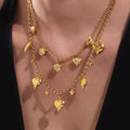 Heart Necklace and Letter Charm Collection in Gold and Silver Tone view 4