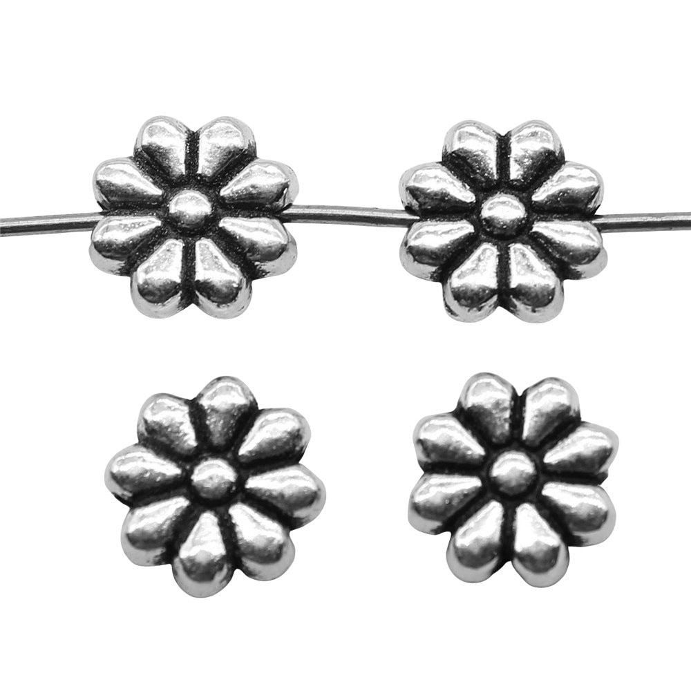 9x9mm 1g Zinc Alloy Flower Small Hole Spacer Beads for Bracelet Necklace Jewelry Making