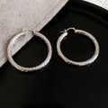 Textured and Smooth C Hoop Earrings in Gold and Silver Tones view 10