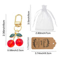 Red Cherry Charm Keychain With Gold-Tone Swivel Clasp, 2 Styles view 2