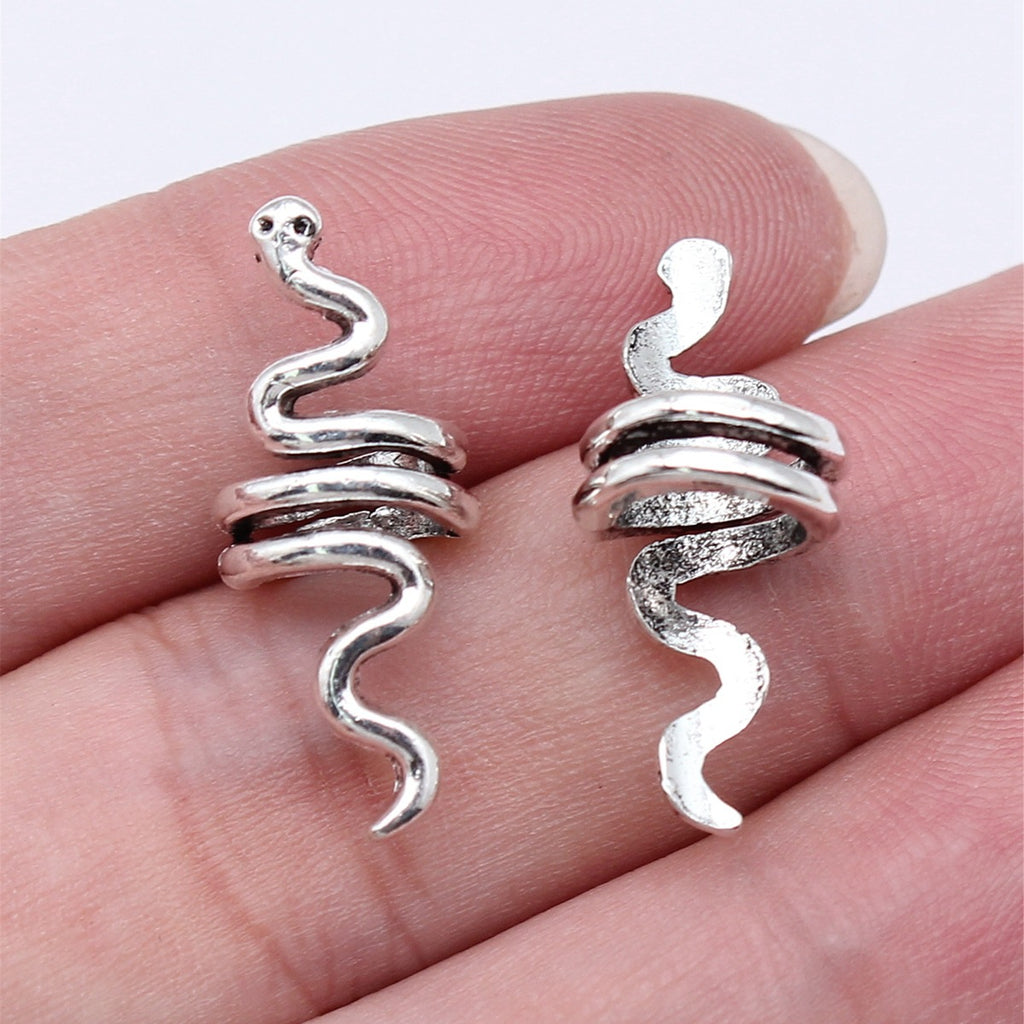 10x10x25mm 1.56g Multicolor Zinc Alloy Snake Dreadlock Braid Hair Beads for DIY Hair Jewelry Accessories