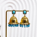 Five Color Gold Tone Beaded Jhumka Bell Dangle Earrings view 6