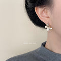 Gold Tone Multicolor Stone Cream Wing Butterfly Stud Earrings view 2