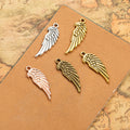 Detailed Feathered Wing Metal Charm in Four Finishes view 1