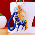 Jeweled Gem Stallion Keychains with Fortune and Loose Heart Loop Options view 2