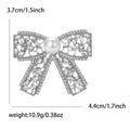 Openwork Bow Brooch with Pearl Center in Four Color Finishes view 9