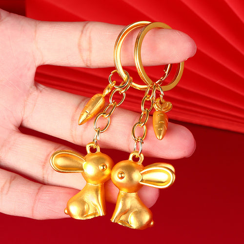 Rabbit Mascot Metal Keychain New Year Gift Accessory