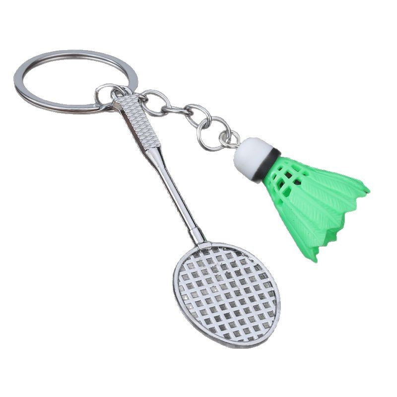 Badminton Tennis Racket Zinc Alloy Sports Souvenir Keychain Pendant