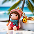 Jeweled Winter Girl Doll Keychains in Four Hat Colors plus Assorted Option view 6