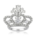 Rhinestone Crown Brooch Gold Silver Clear Crystal Pin view 2