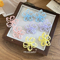Open Outline Flower Stud Earrings in Four Pastel Colors view 3
