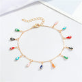 Gold Tone Evil Eye Charm Anklets in Seven Colorful Designs view 3