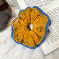 Openwork Yarn Flower Scrunchie Double Layer Hair Tie view 6