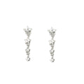Silver Tone Clear Star Cascade Long Dangle Stud Earrings view 5