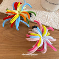 Pipe Cleaner Firework Duckbill Clip Rainbow and Pastel view 4