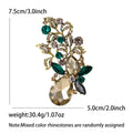 Rhinestone Teardrop Crystal Leaf Branch Brooch Three Colors view 8