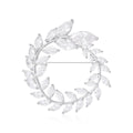Zircon Olive Branch Circle Brooch Gold or Silver Tone Styles view 1