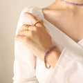 Gold Oval Zircon Tennis Bracelet and Choker Necklace Styles view 6