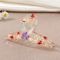 Transparent Resin Pressed Flower Rectangular Hair Claw Clips view 4