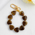 Heart Shaped Bead Bracelet Keychain With Gold Tone Clasp view 11