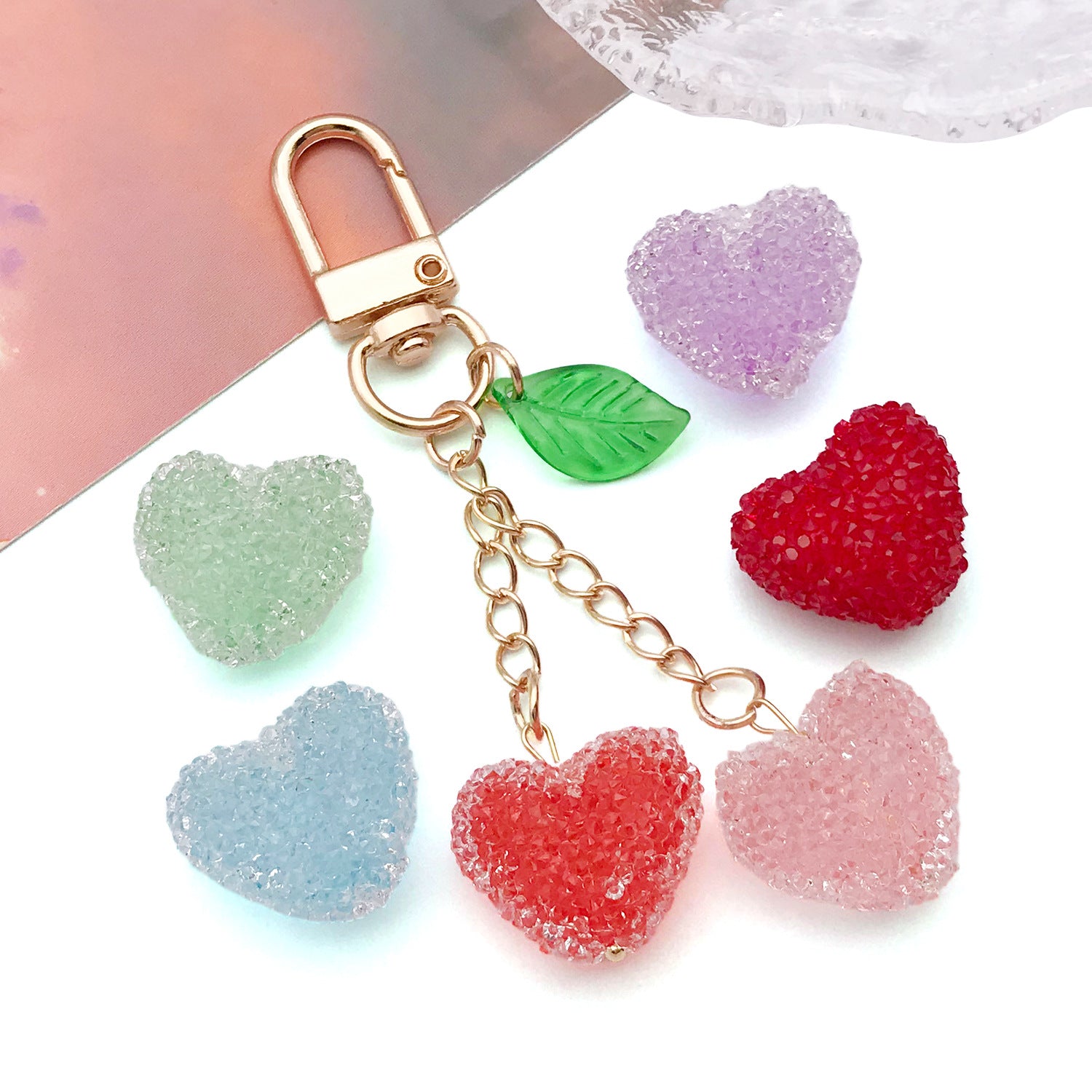 Candy Color Acrylic Heart Charm Pendant for DIY Bracelet Necklace Earrings Keychain