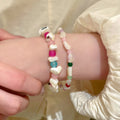 Shell Chip Beaded Bracelets Four Styles Cream Multicolor Disc view 3