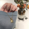 Gold Engraved Destiny Soul Mate Square Pendant Necklace view 1