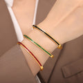 Gold Hinged Bangle Bracelets Color Crystal Channel Variants view 3