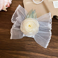 Rose And Sheer Ruffle Wrist Corsage In Red White Or Pale Pink view 7