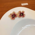 Layered Sequin Flower Stud Earrings in Four Colors view 2