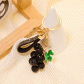 Rhinestone Grape Cluster Keychain Green Leaf Charm Options view 10