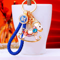 Crystal Gem Rocking Horse Keychains with Six Fortune Cord Options view 6