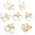 Double Pearl Cherry Charms in Gold and Silver Tones view 6