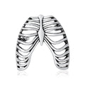 Openwork Rib Cage Brooch Metal Skeleton Accent Pin view 2